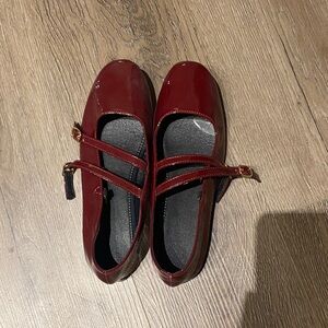 Red Patent Leather Mary Jane Flats